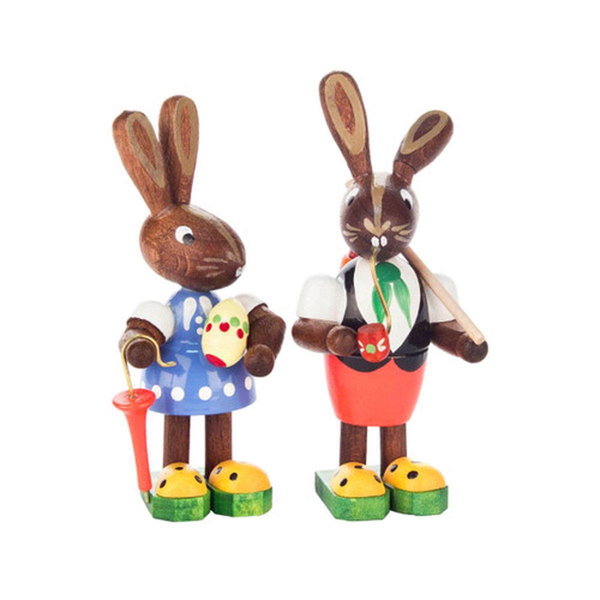 Set of 2 Dregeno Rabbit Couple Easter Figures 3"