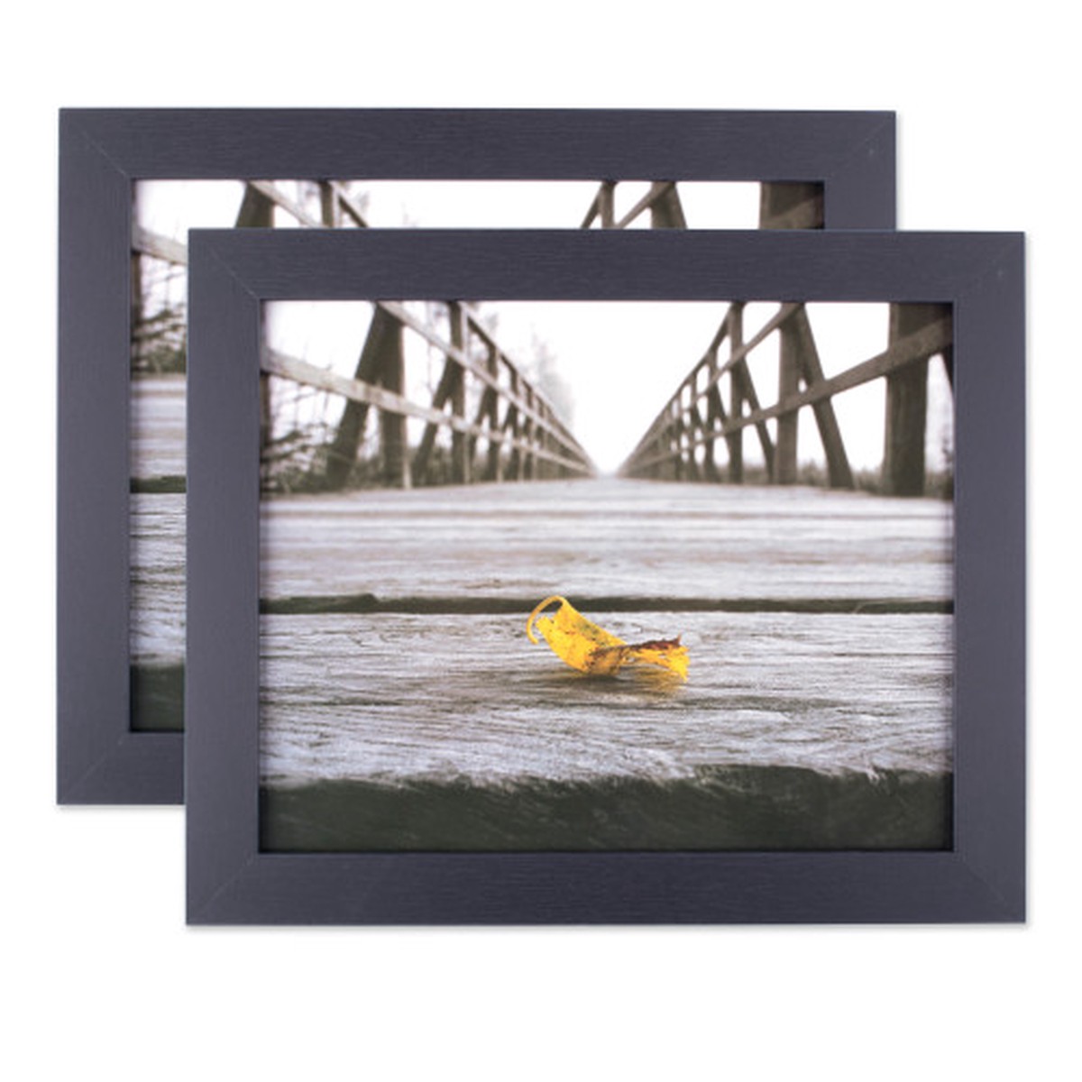 Set of 2 Vibrant Unique Black Farmhouse Rectangular Picture Frame, 11.75"