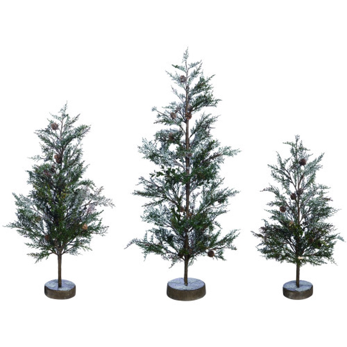 Set of 3 Medium Artificial Christmas Tree, Unlit, 3"