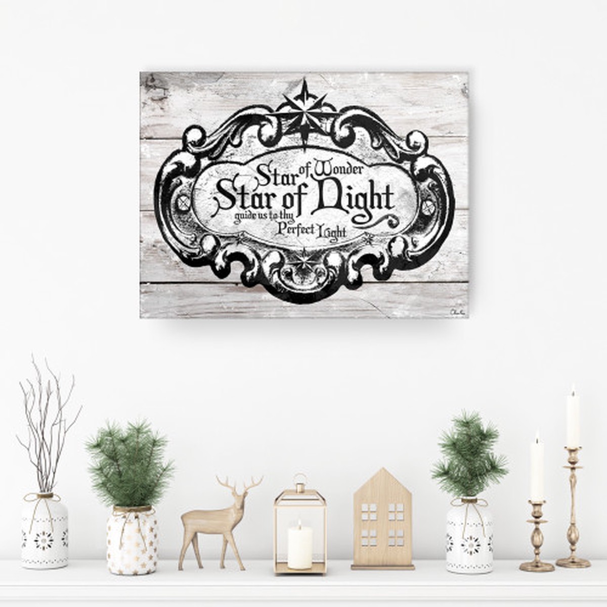 Star of Night Christmas Canvas Wall Art - 12" x 16"