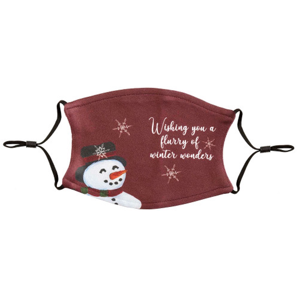 Winter Snowman Adult Face Mask – 7″ – Red and White