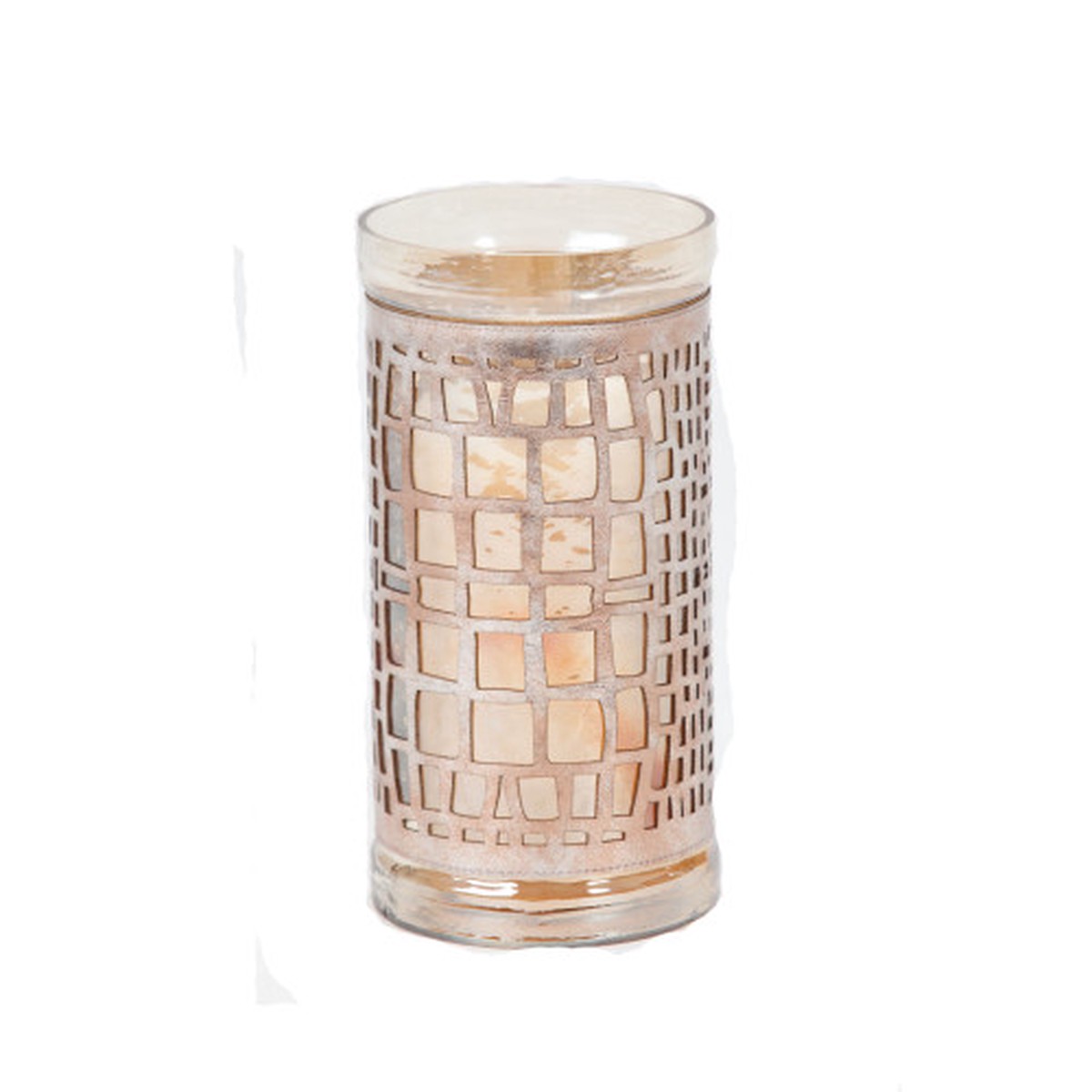 10″ Brown Transparent Decorative Glass Candle Holder