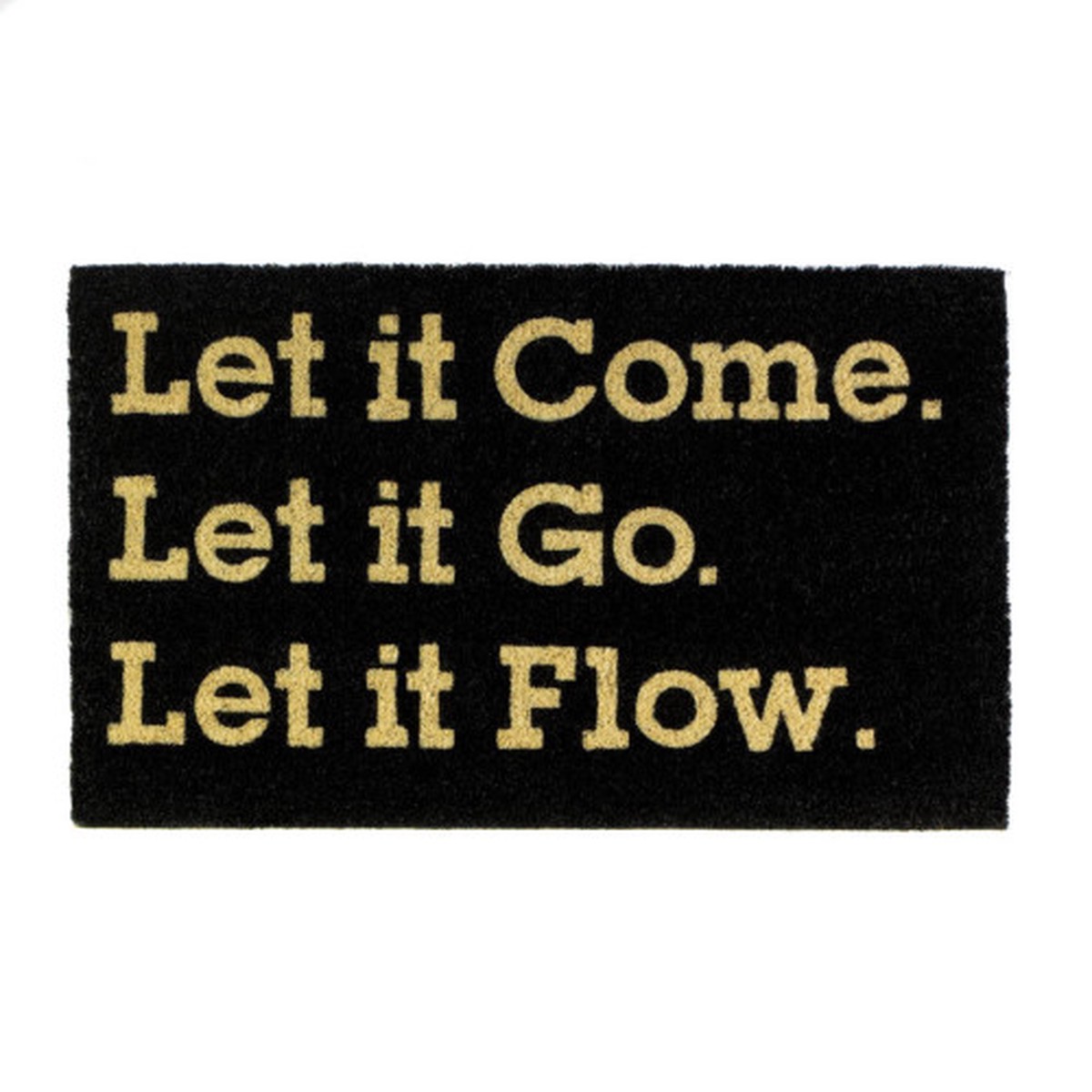12.9″ x 18″ Black and Beige “Let It Come” Coir Doormat