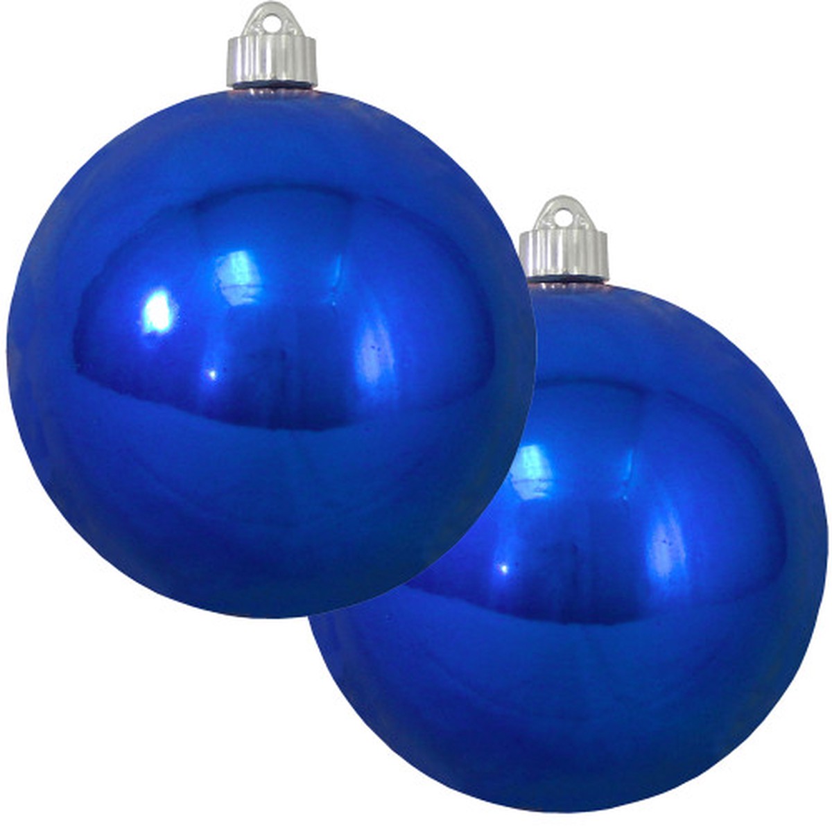 2ct Azure Blue Shatterproof Christmas Ball Ornament 6" (150mm)