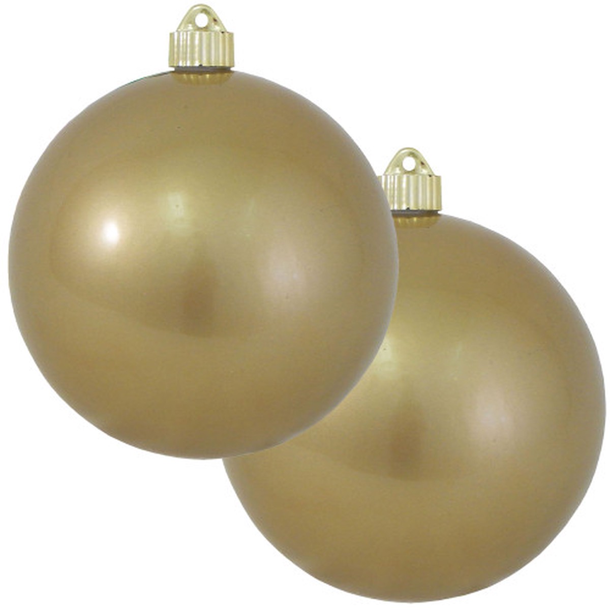 2ct Candy Gold Shatterproof Christmas Ball Ornament 6" (150mm)