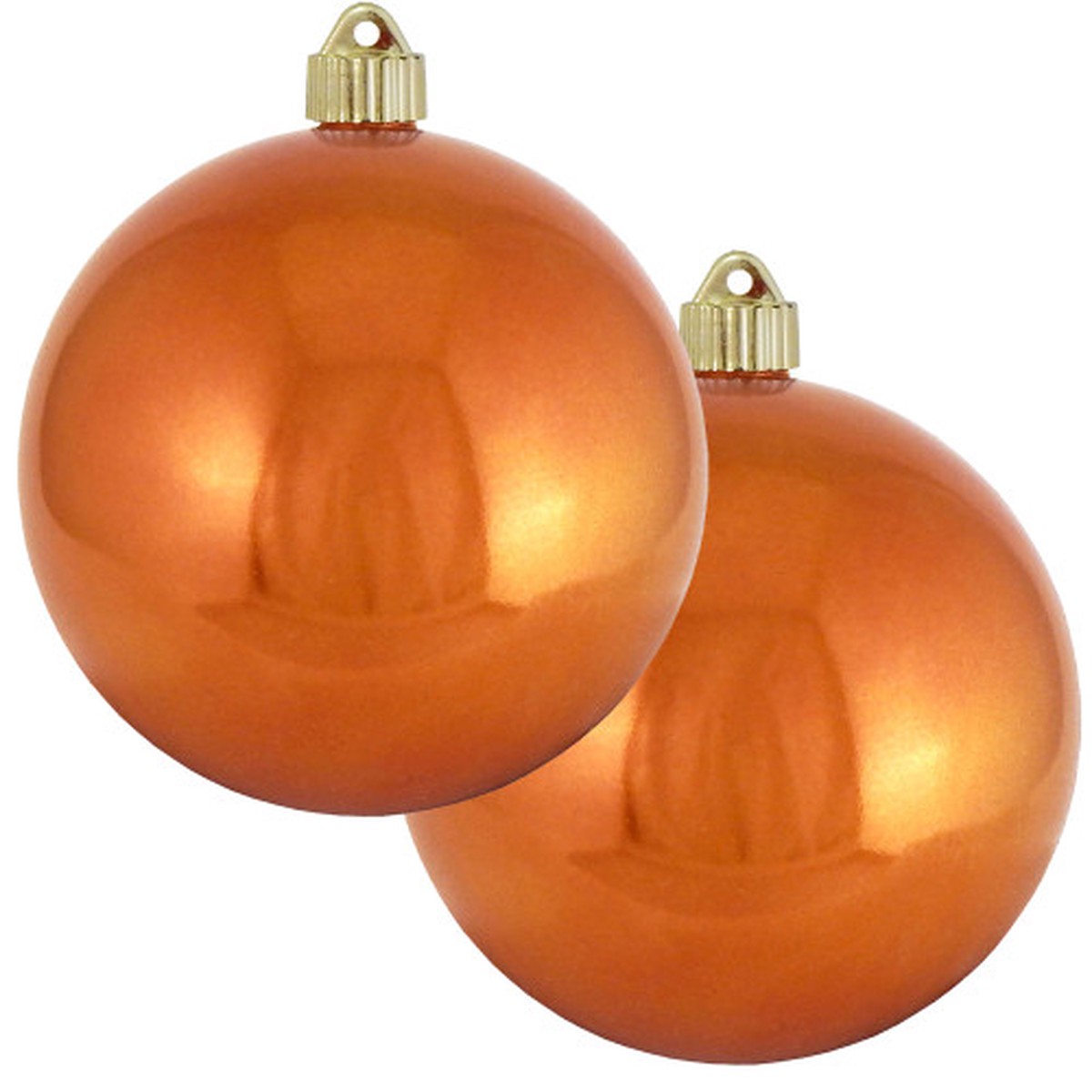 2ct Mandarin Orange Shatterproof Christmas Ball Ornament 6" (150mm)
