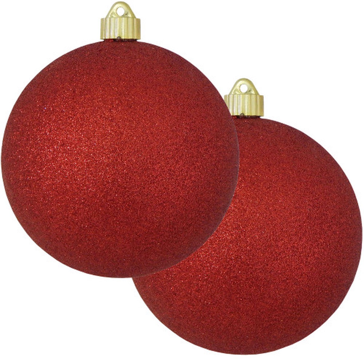 2ct Red Shatterproof Christmas Ball Ornament 6″ (150mm)