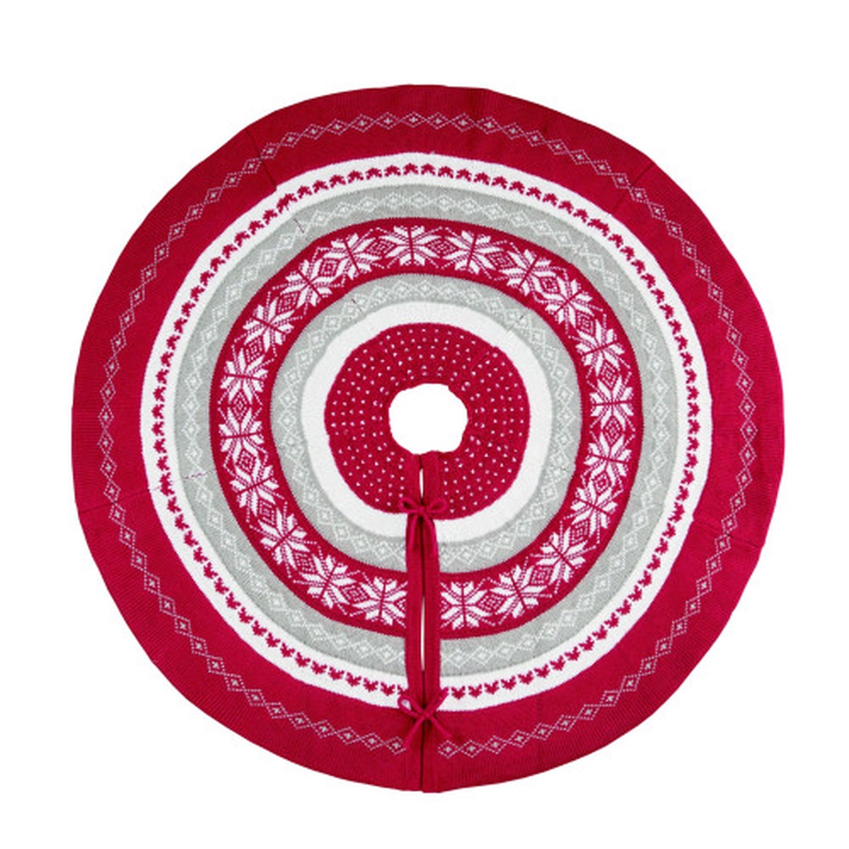 40″ Red and White Nordic Christmas Tree Skirt
