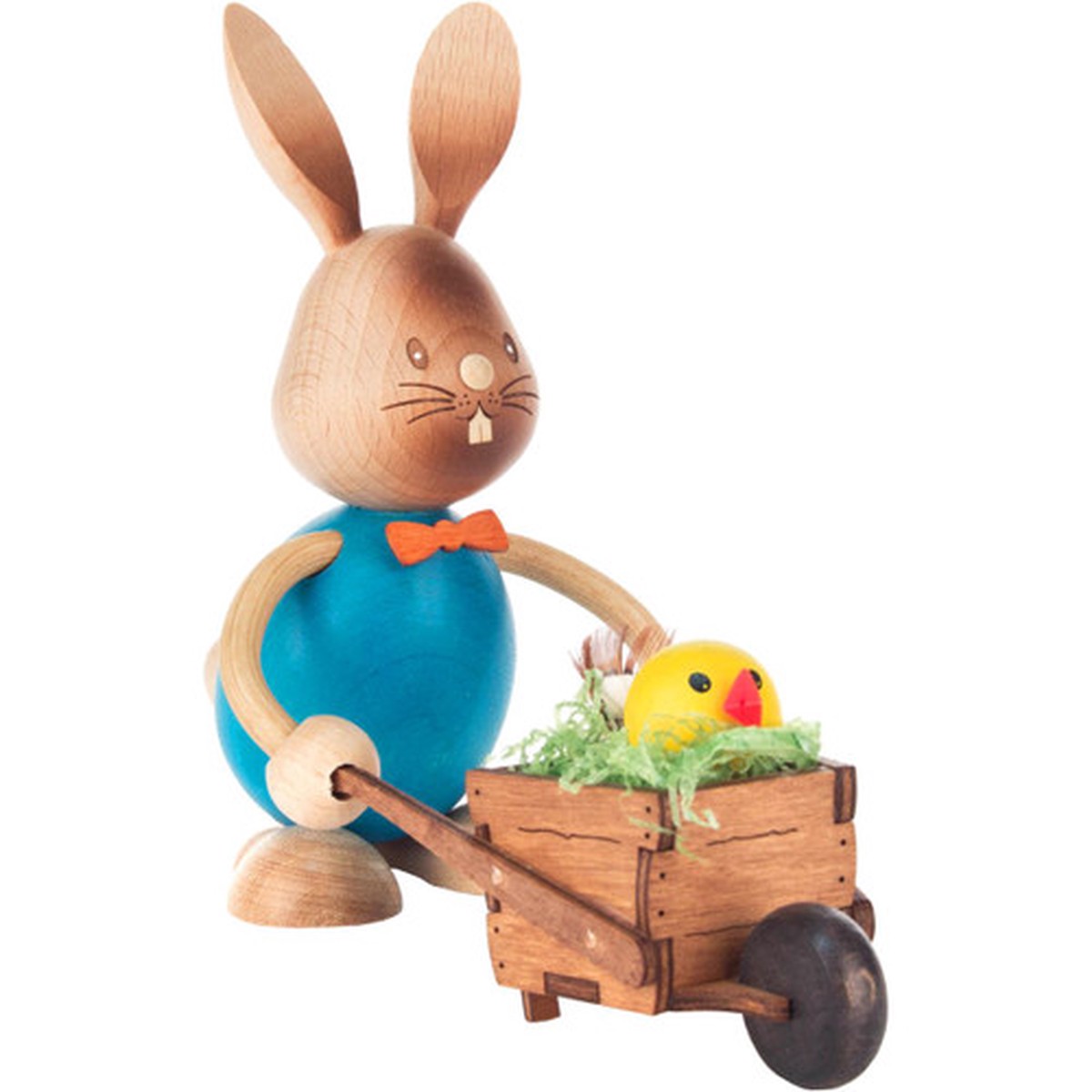 6" Dregeno Rabbit Easter Figure with Wheelbarrow