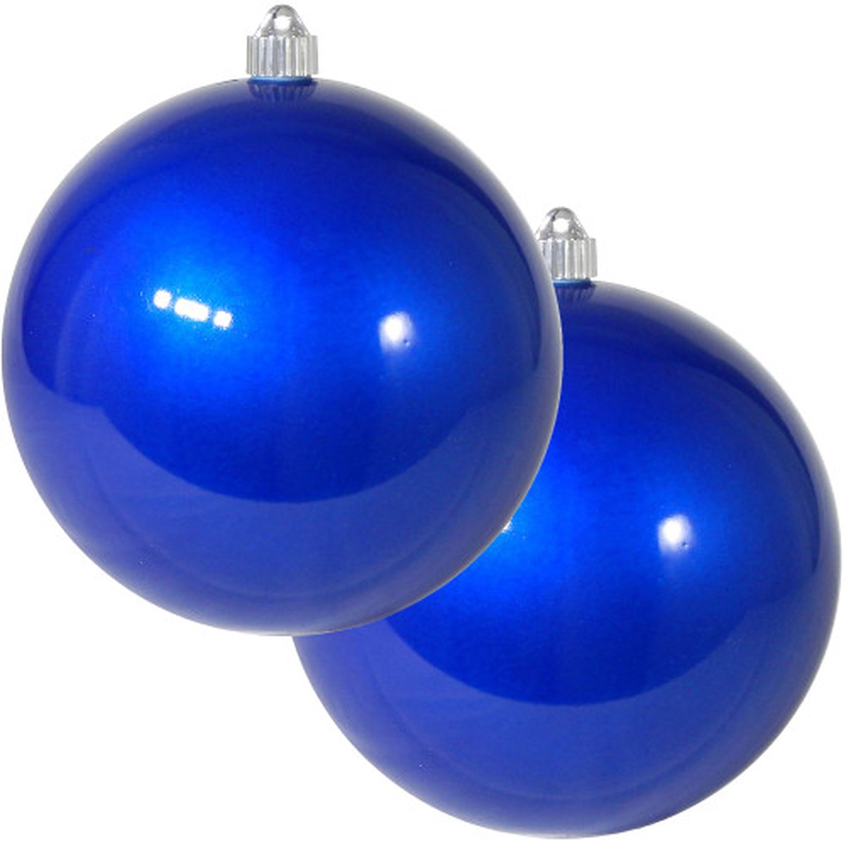 Shiny Finish Shatterproof Christmas Ball Ornaments - 6" (150mm) - Candy Blue - 2ct