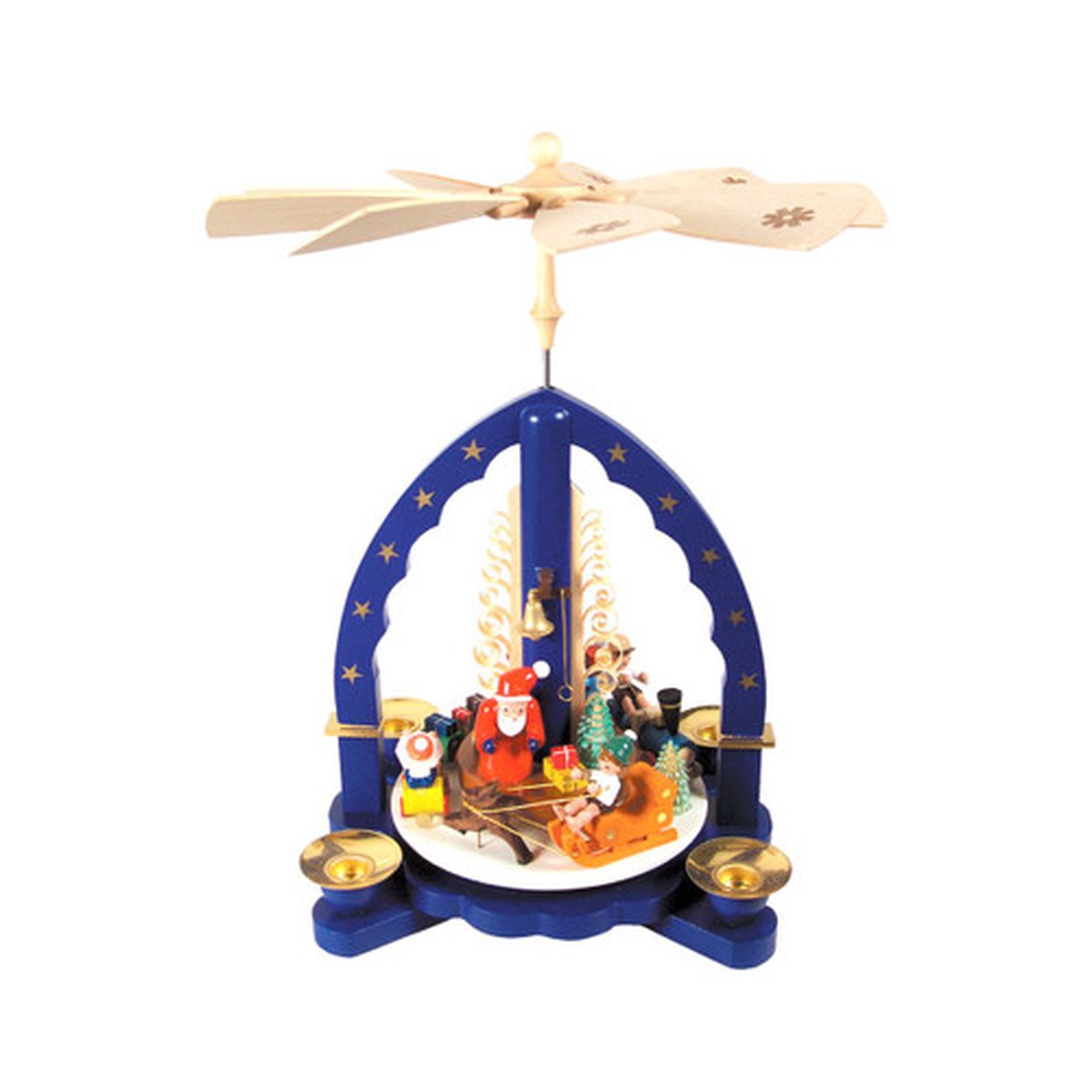 10.75" Richard Glaesser Children and Toys Christmas Pyramid Candle Holder