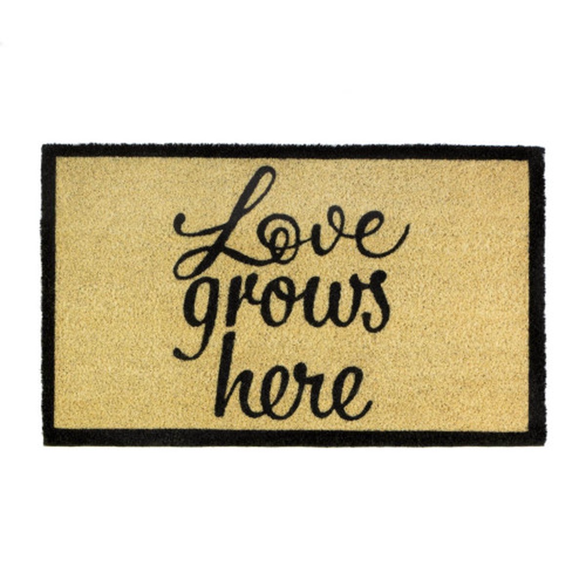 12.75″ x 17″ Beige and Black “Love Grows Here” Doormat