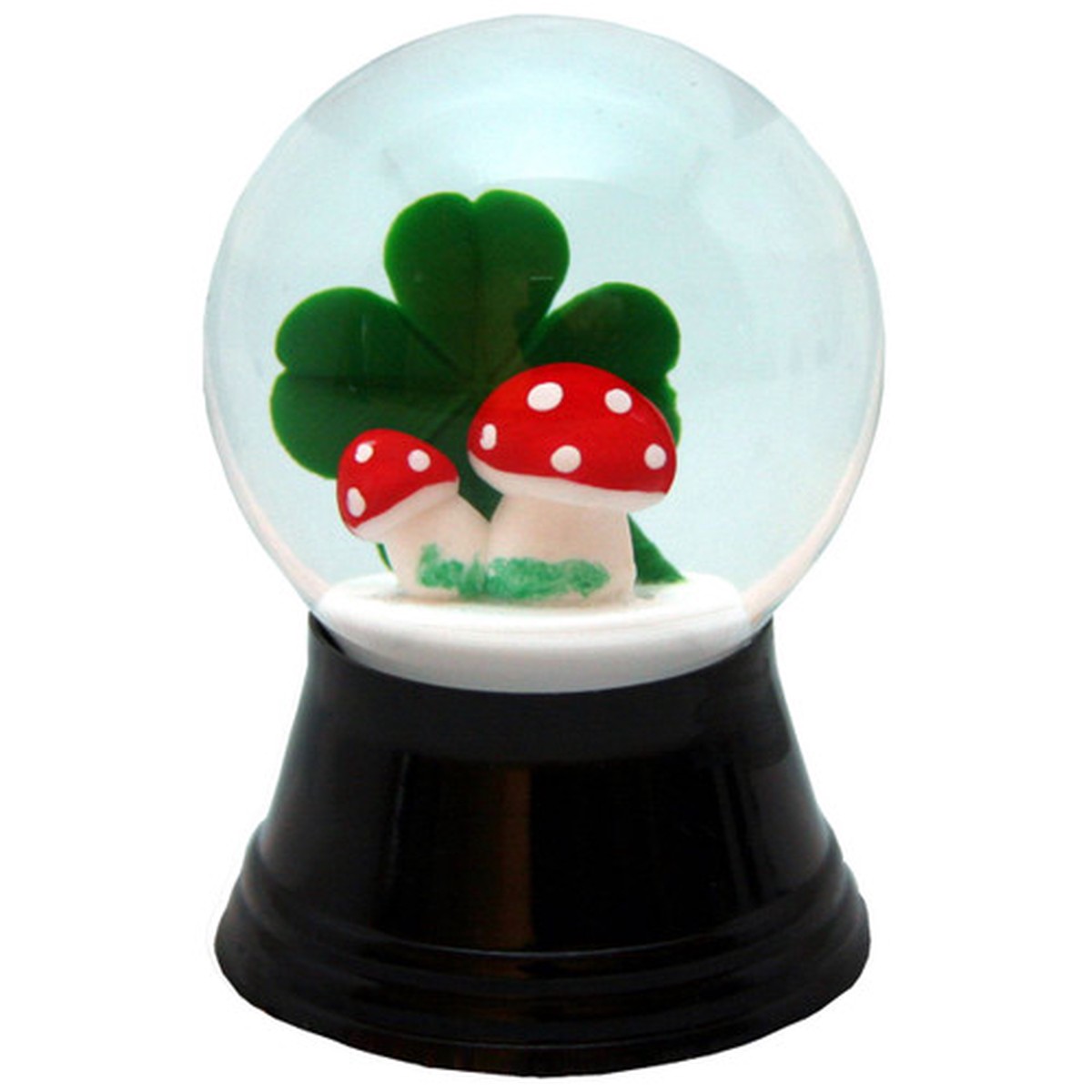 2.5" Perzy Small Mushroom with 4-Leaf Clover St. Patrick's Day Snow Globe