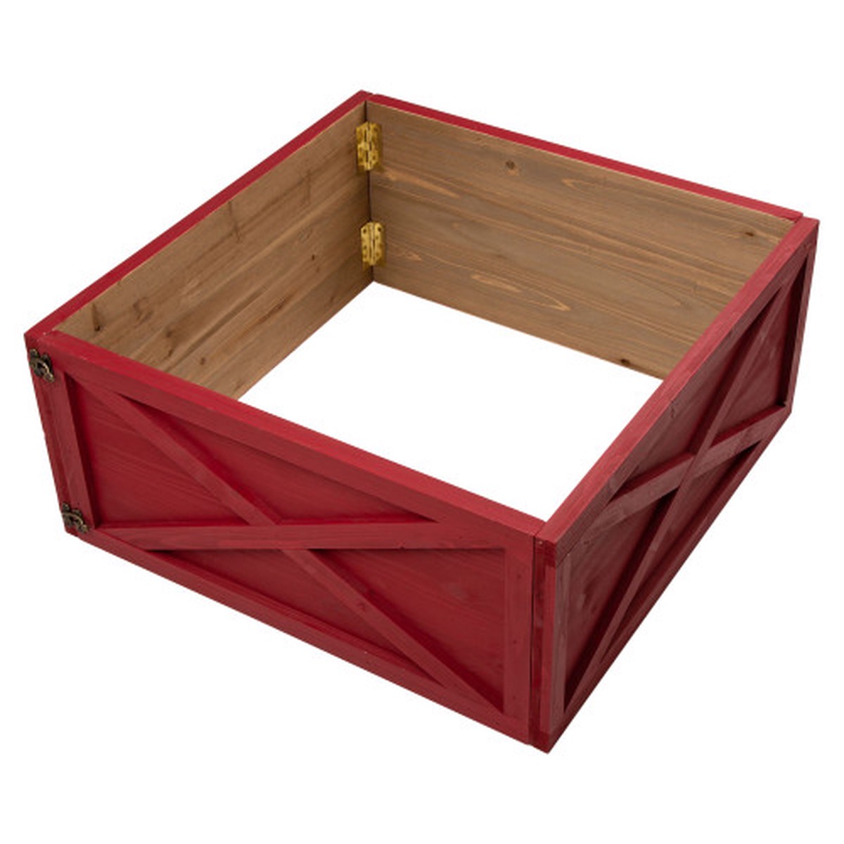 26" Red and Brown Wooden Christmas Tree Collar