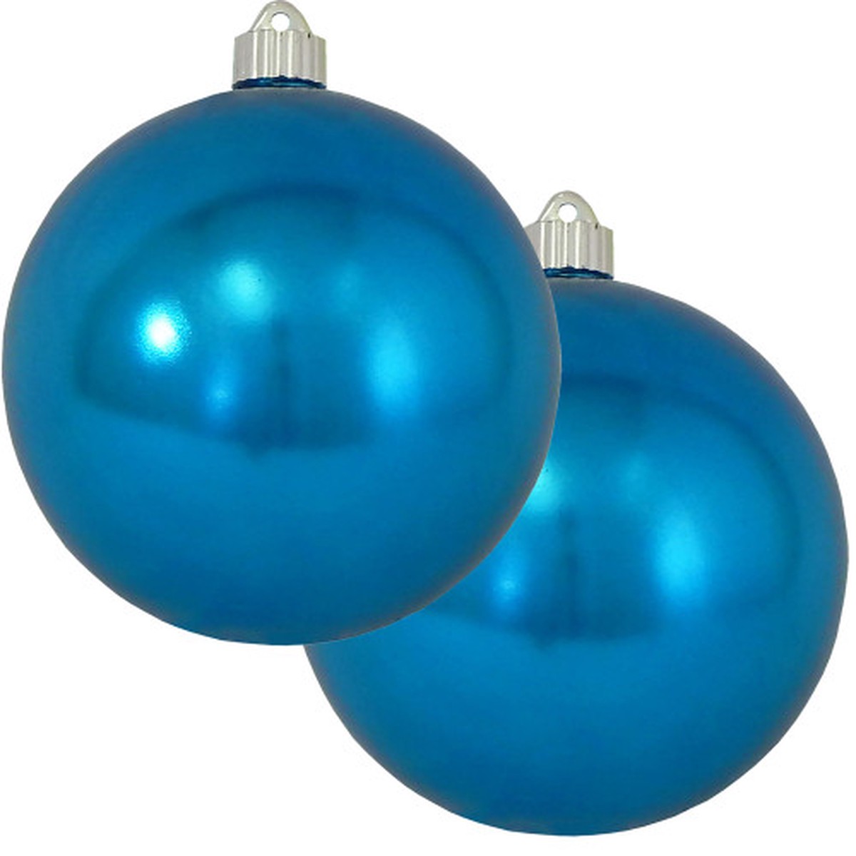 2ct Balmy Seas Blue Shatterproof Christmas Ball Ornament 6" (150mm)