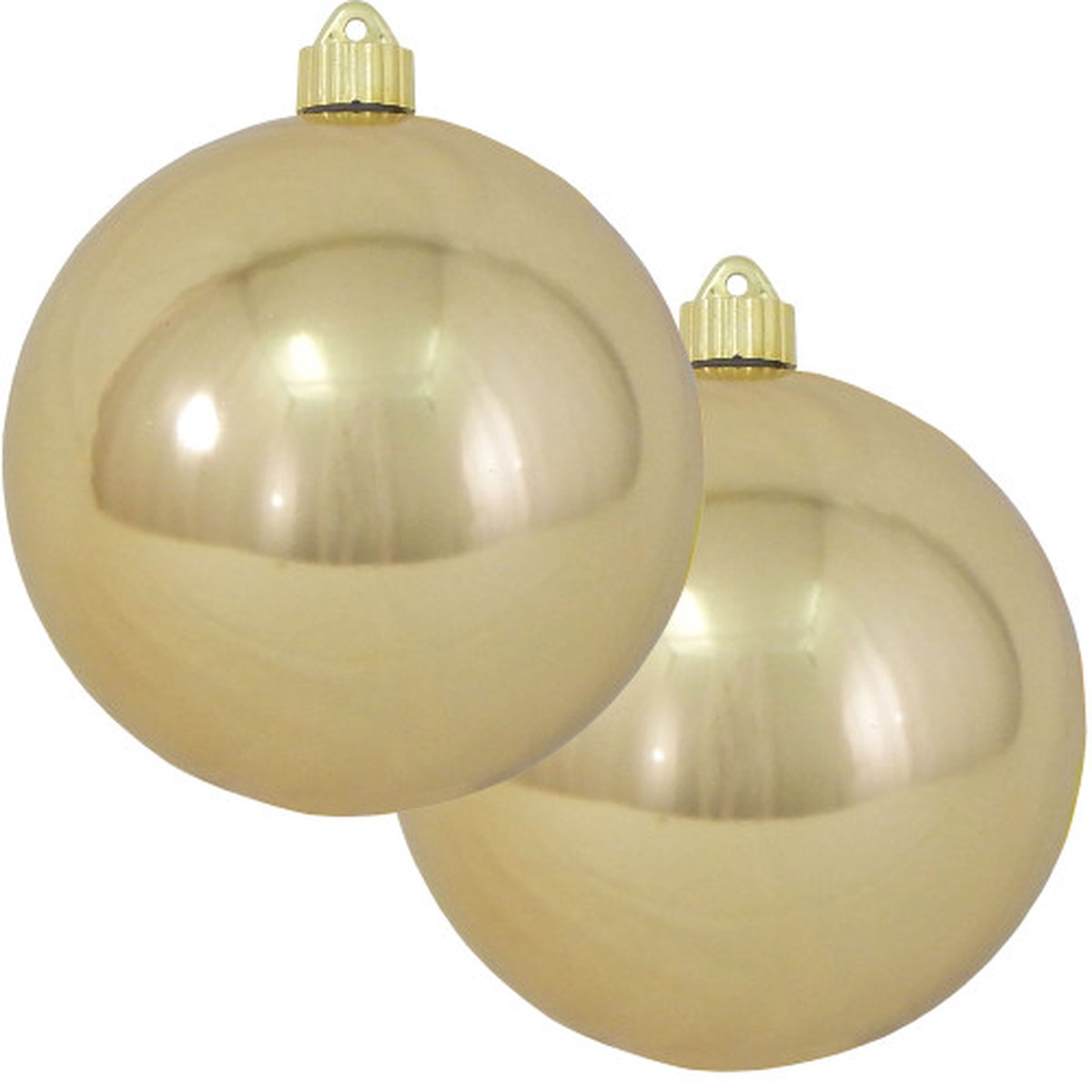 2ct Gilded Gold Shatterproof Christmas Ball Ornament 6" (150mm)
