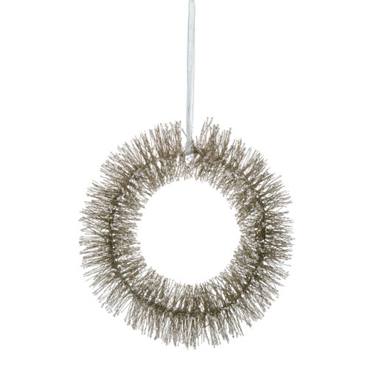 Frosted Gold Christmas Brush Glitz Wreath -17-Inch, Unlit