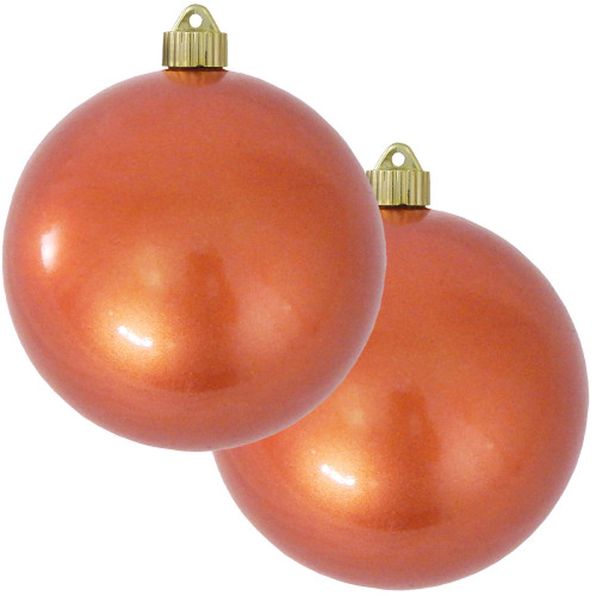 Shiny Finish Shatterproof Christmas Ball Ornaments - 6" (150mm) - Candy Copper - 2ct