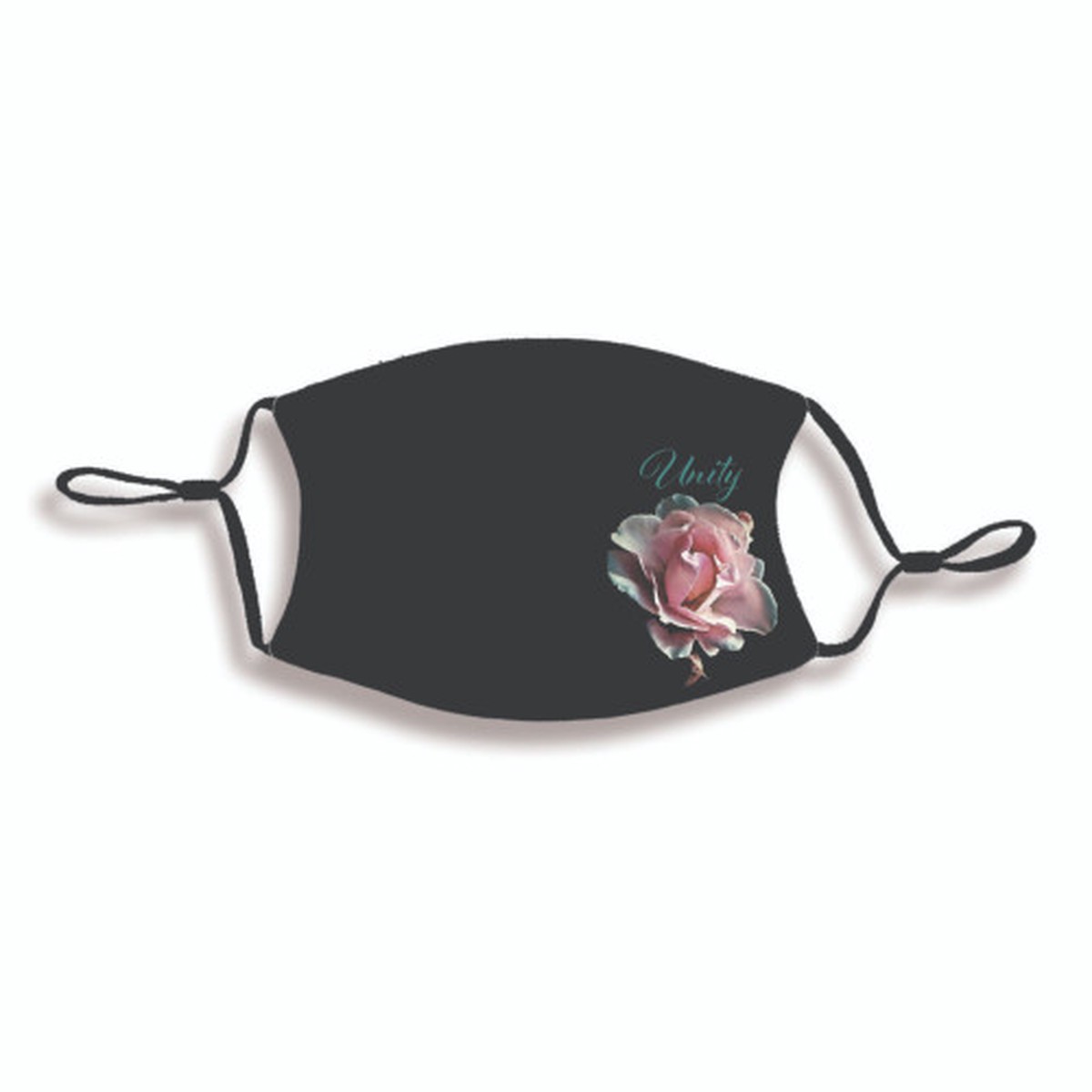 Unity Floral Adult Face Mask – 7″ – Black and Pink