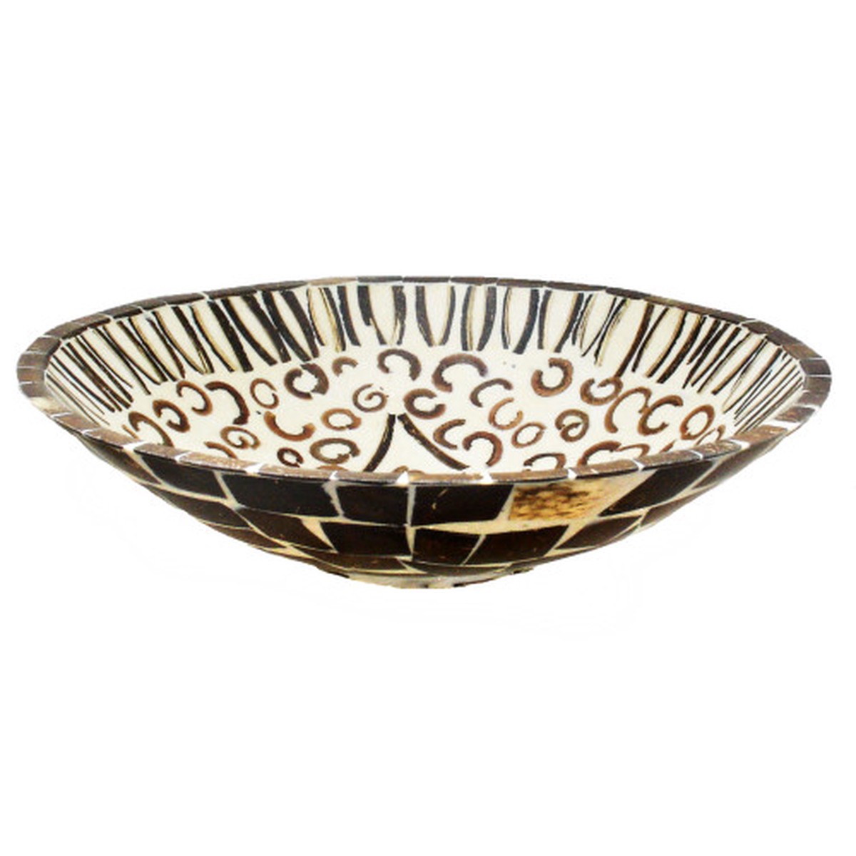 10″ Brown and White Cinnamon Flower Shaped and Scented Handmade Bowl