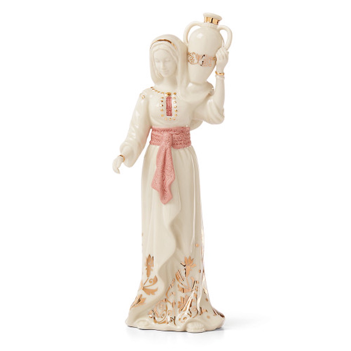 10″ First Blessing Hand-Painted Porcelain Christmas Nativity Woman and Jug Figurine