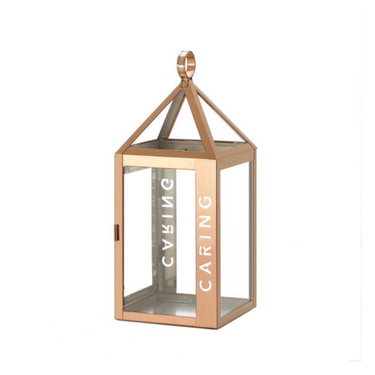 13.75″ Pink and Clear “Caring” Candle Lantern