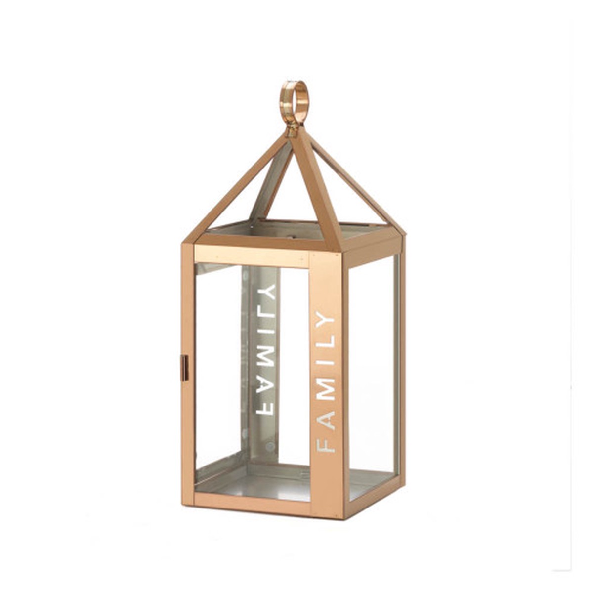 13.75″ Pink and Clear “Family” Candle Lantern