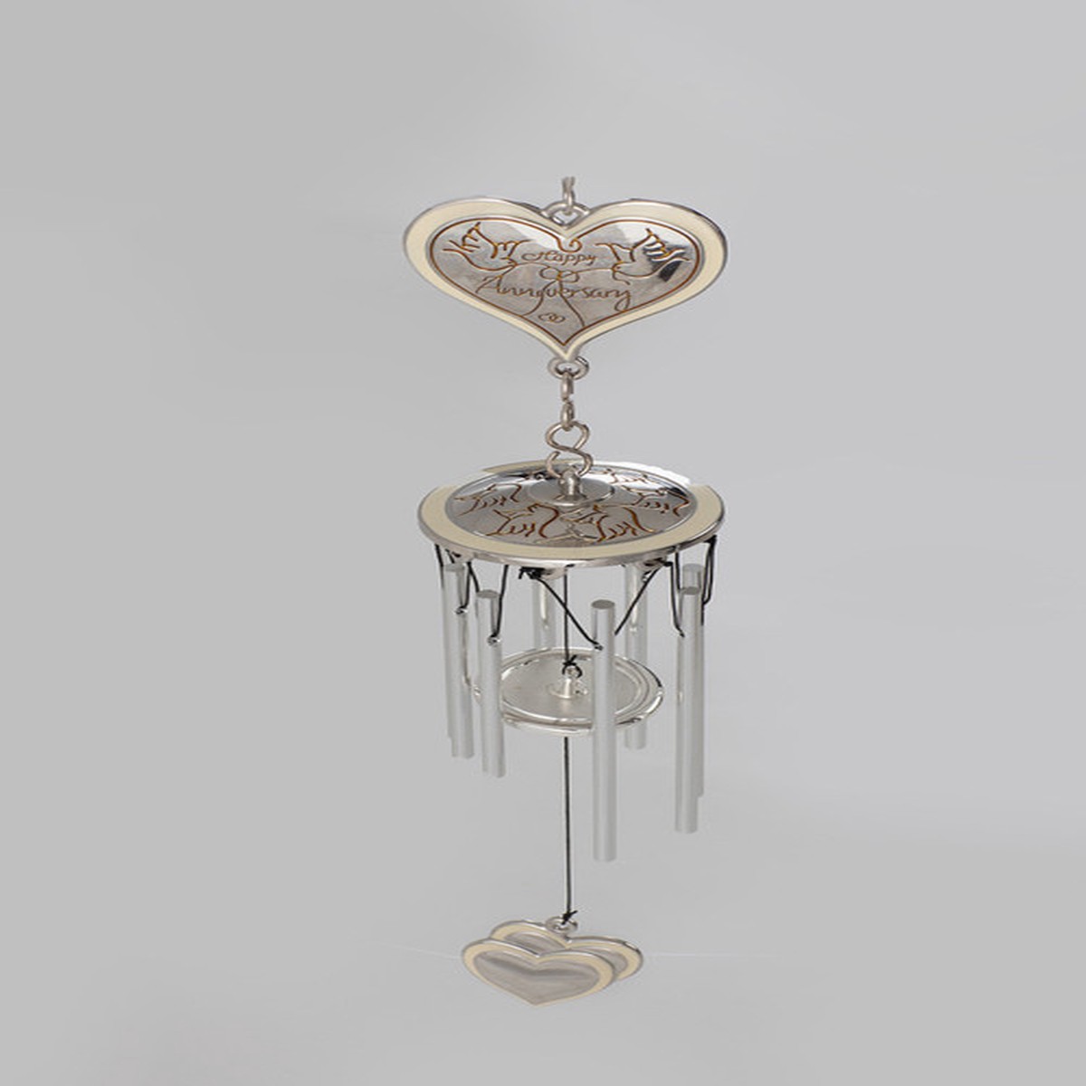13" Silver and Gold Happy Anniversary Chime