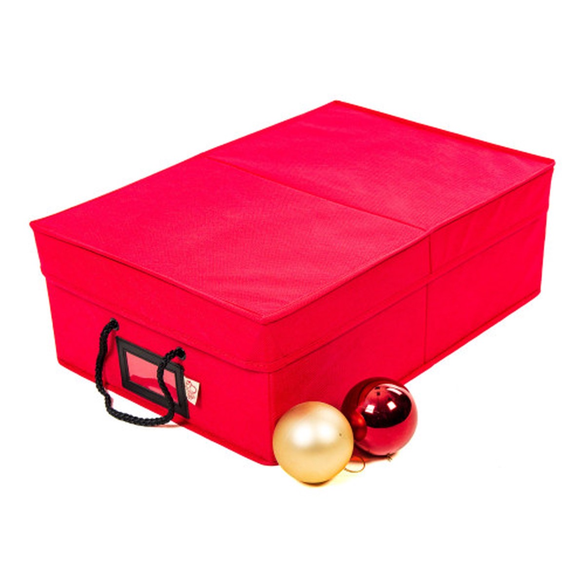 14″ x 20″ Rose Red Two Tray Christmas Ornament Storage Box
