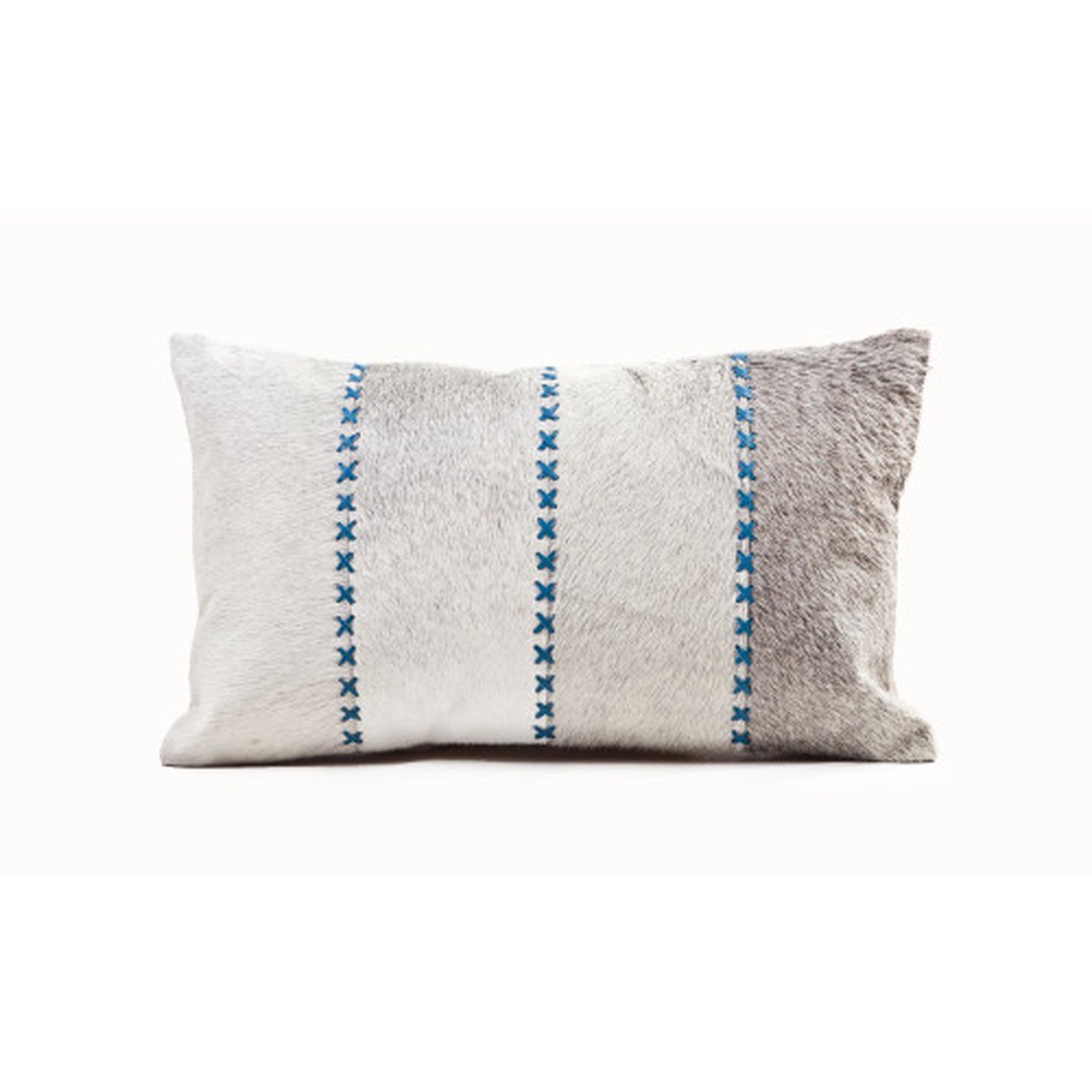 20″ Blue and White Contemporary Decorative Rectangular Throw Pillow – Feather and Down Filler