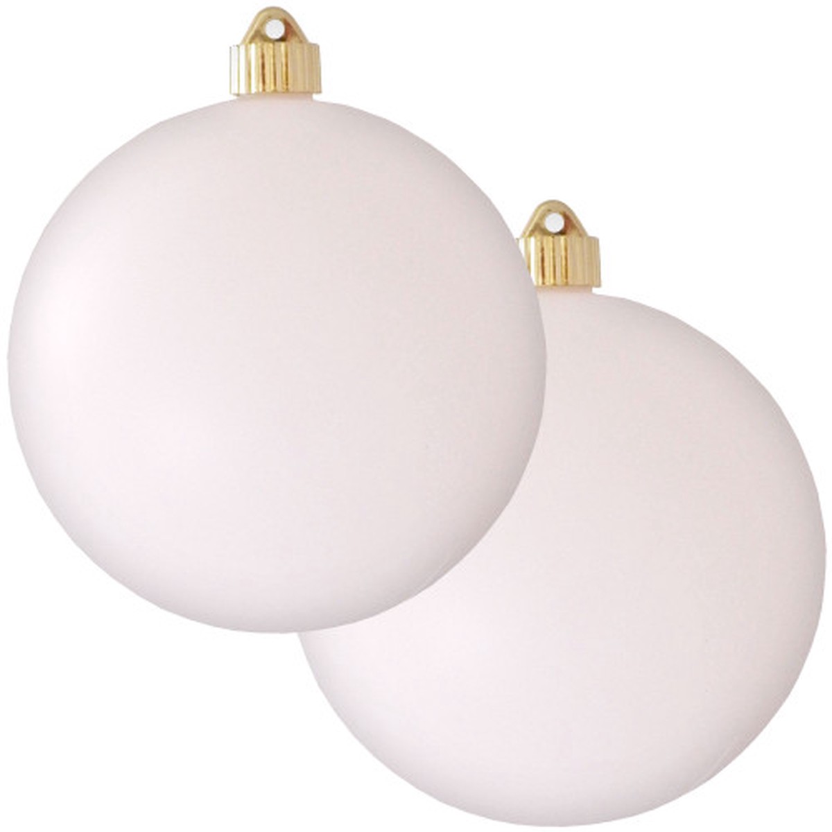 2ct Cloud White Shatterproof Christmas Ball Ornaments 6″ (150mm)