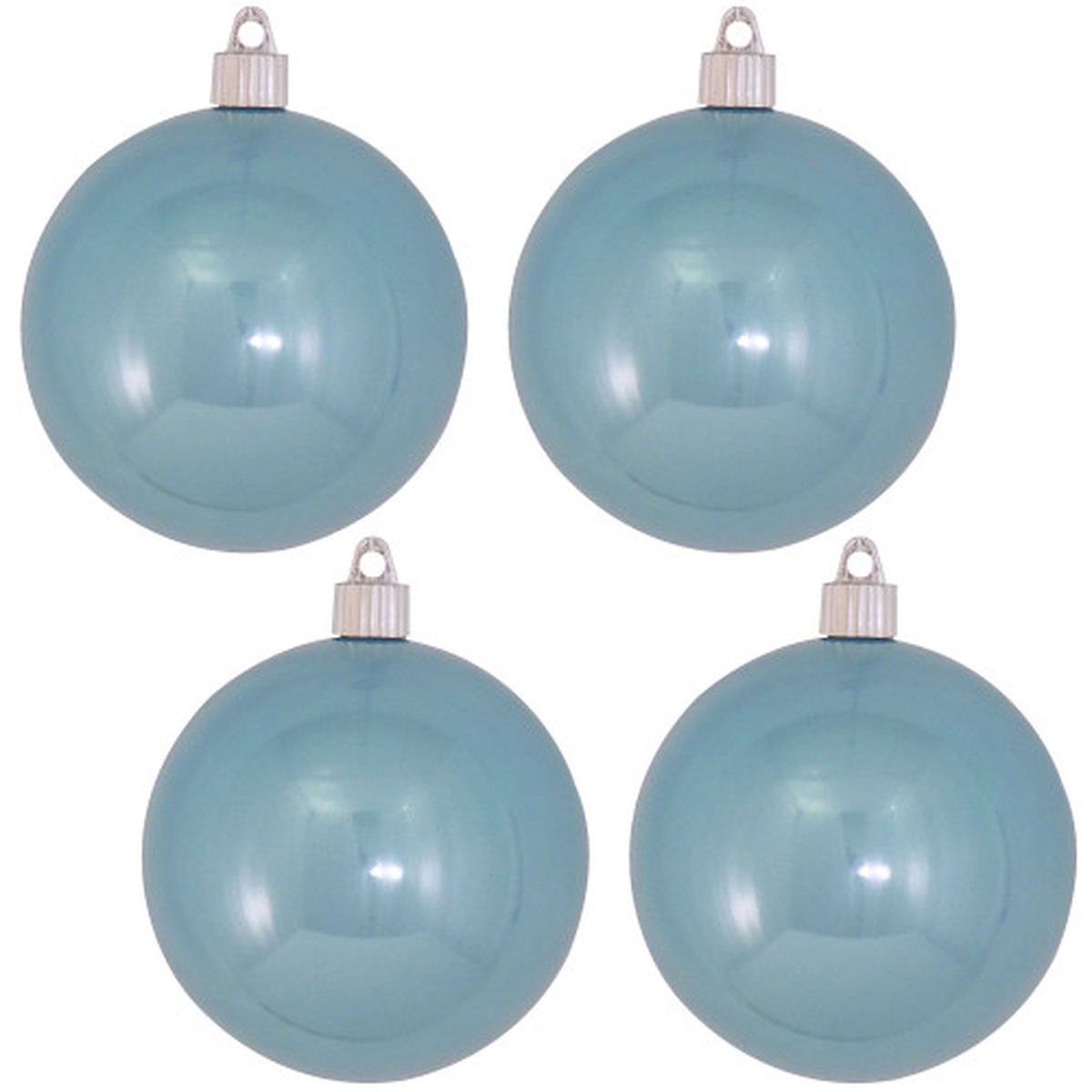 4ct Lagoon Blue Shatterproof Christmas Ball Ornaments 4" (100mm)