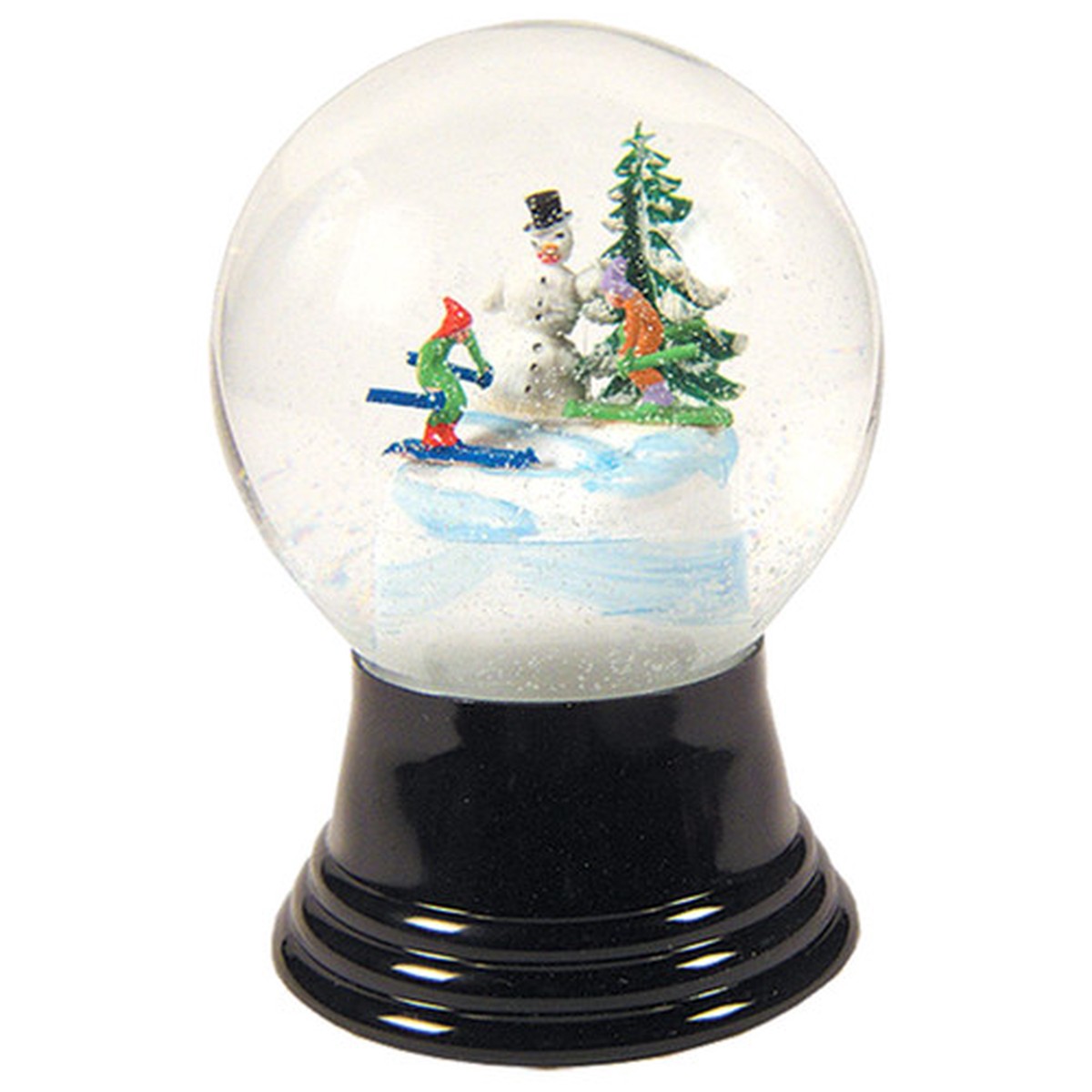 5" Perzy Medium Snowman with Skis Christmas Snow Globe