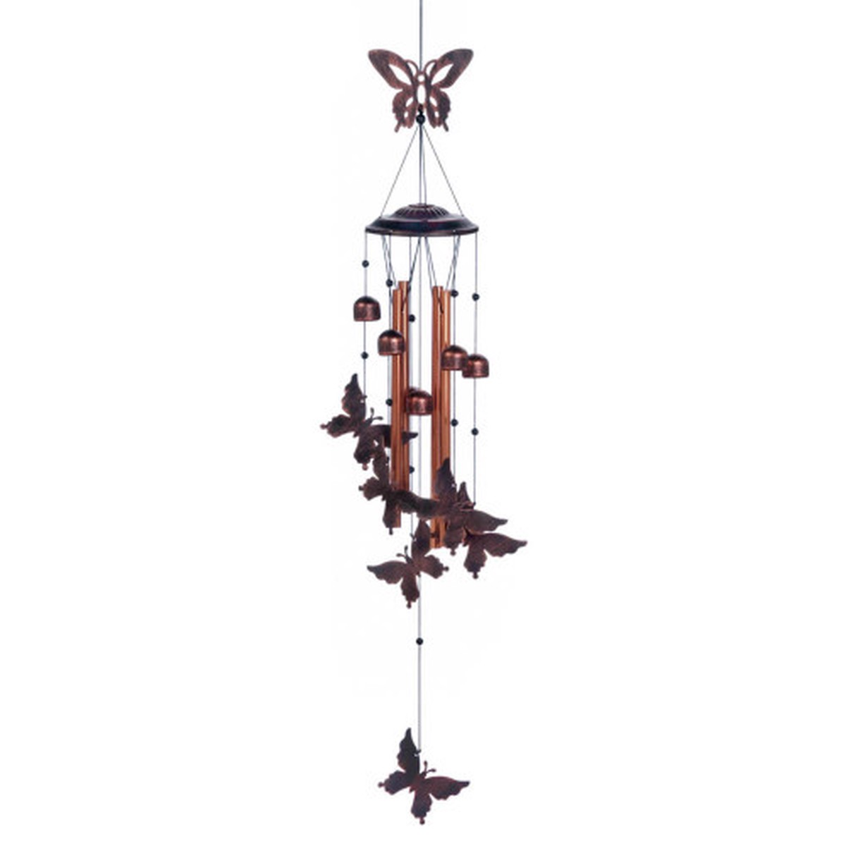 Fluttering Butterflies Outdoor Wind Chime - 36" - Bronze Tone and Brown