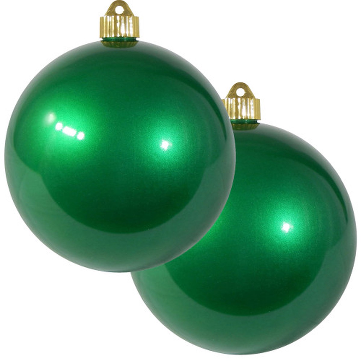 Shiny Finish Shatterproof Christmas Ball Ornaments – 6″ (150mm) – Candy Green – 2ct