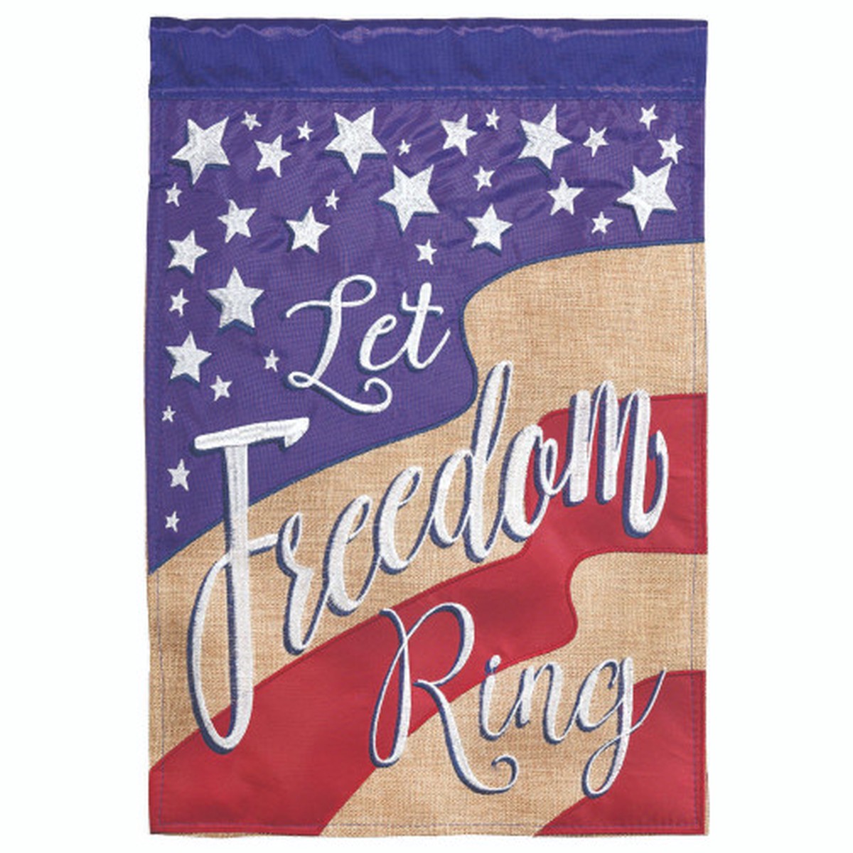 Stars and Stripes "Let Freedom Ring" Patriotic Outdoor Garden Flag - 18" x 13"
