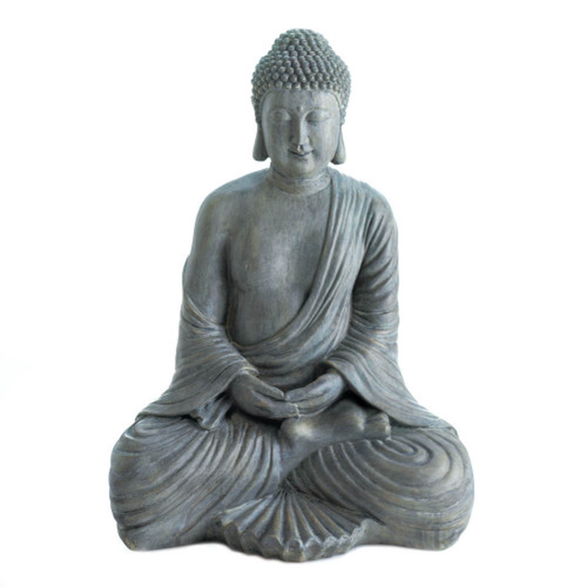 Traditional Meditation Buddha Statue - 19.5" - Gray