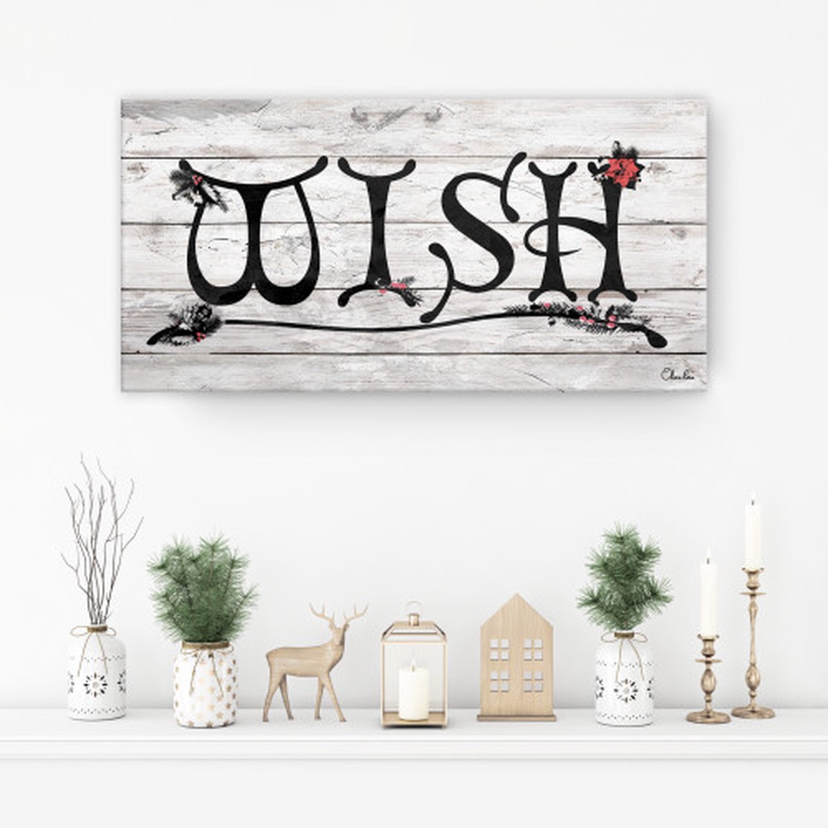 Wish Christmas Canvas Wall Art – 12″ x 24″