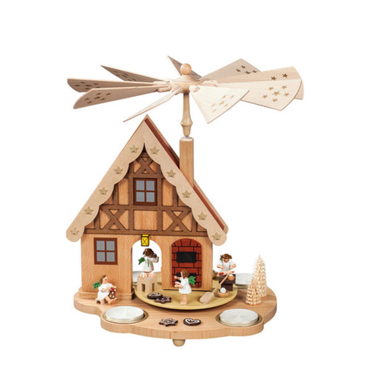10.5″ Richard Glaesser Baking Angels Christmas Candle Holder Pyramid