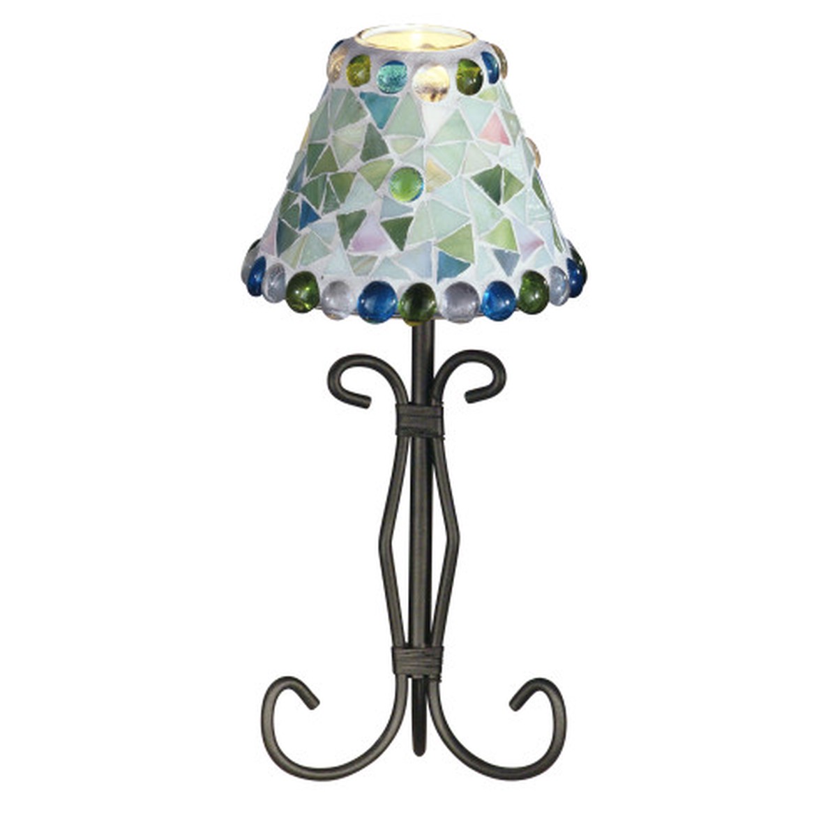 12″ Green and Blue Seafoam Glass Votive Candle Holder