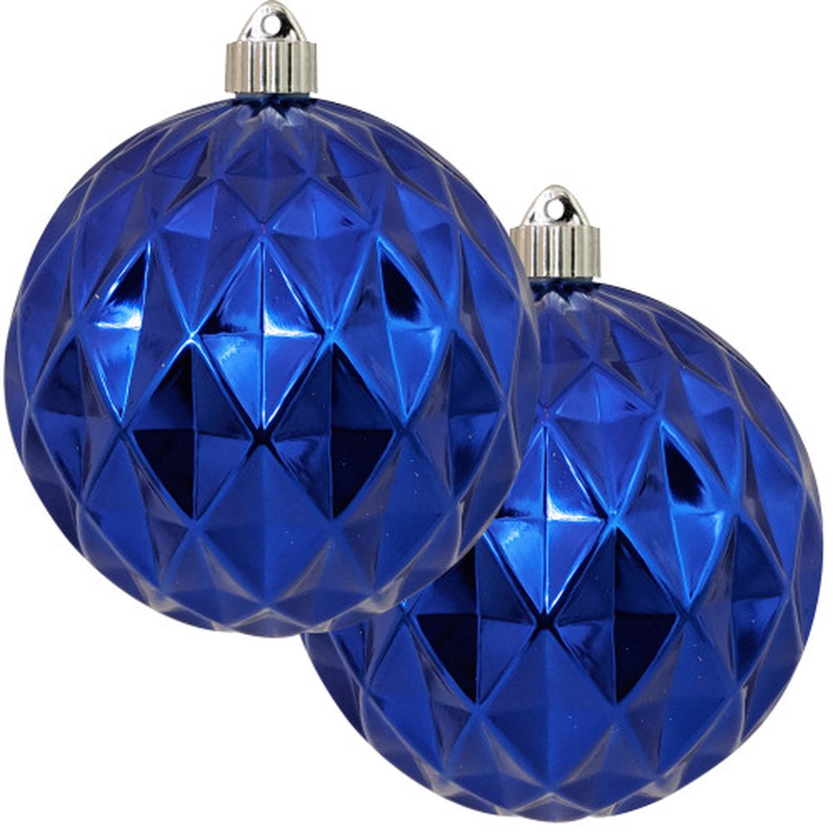 2ct Azure Blue Shatterproof Christmas Diamond Ball Ornament 6″ (150mm)