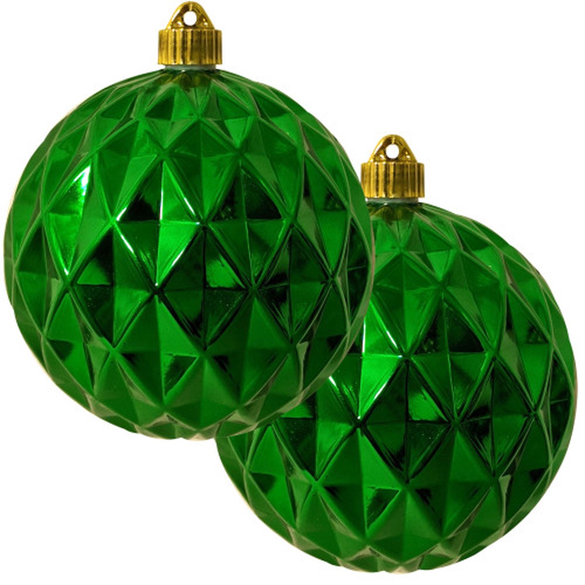 2ct Blarney Green Shatterproof Christmas Diamond Ball Ornament 6″ (150mm)