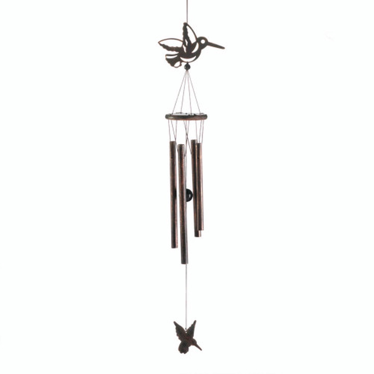Hummingbirds Outdoor Wind Chime - 29" - Bronze Tone