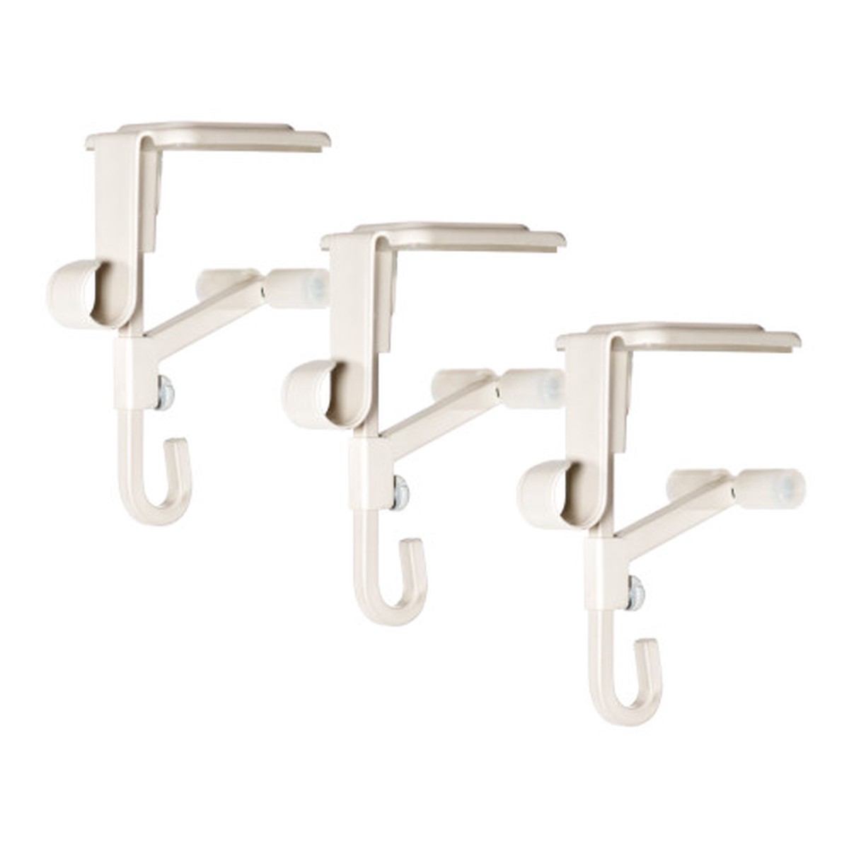Set of 3 Cotton White Christmas Mantle Garland and Stocking Hanger