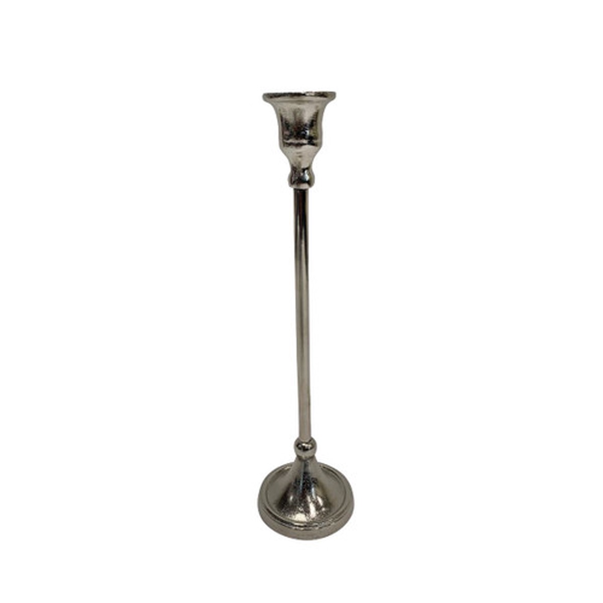 12″ Silver Contemporary Candlestick Holder Tabletop Decor – Large