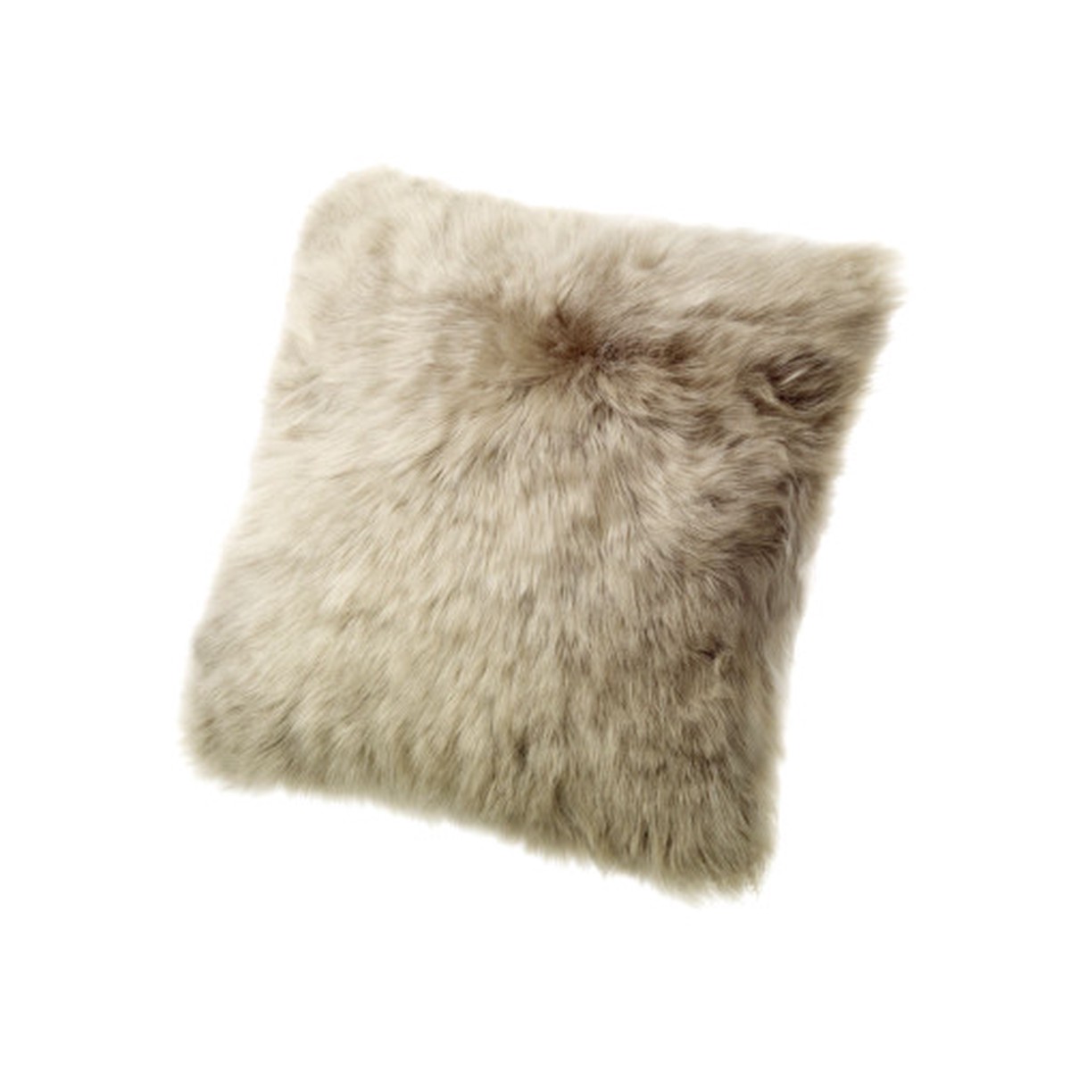 14″ Brown Square Decorative Longwool Sheepskin Cushion – Wool Filler