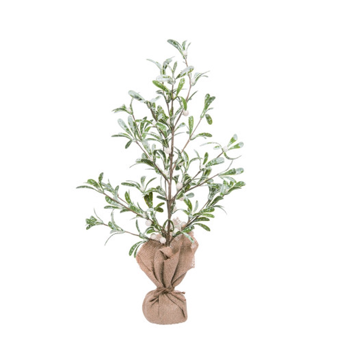 2.25" Potted Mistletoe Berry Artificial Christmas Tree - Unlit