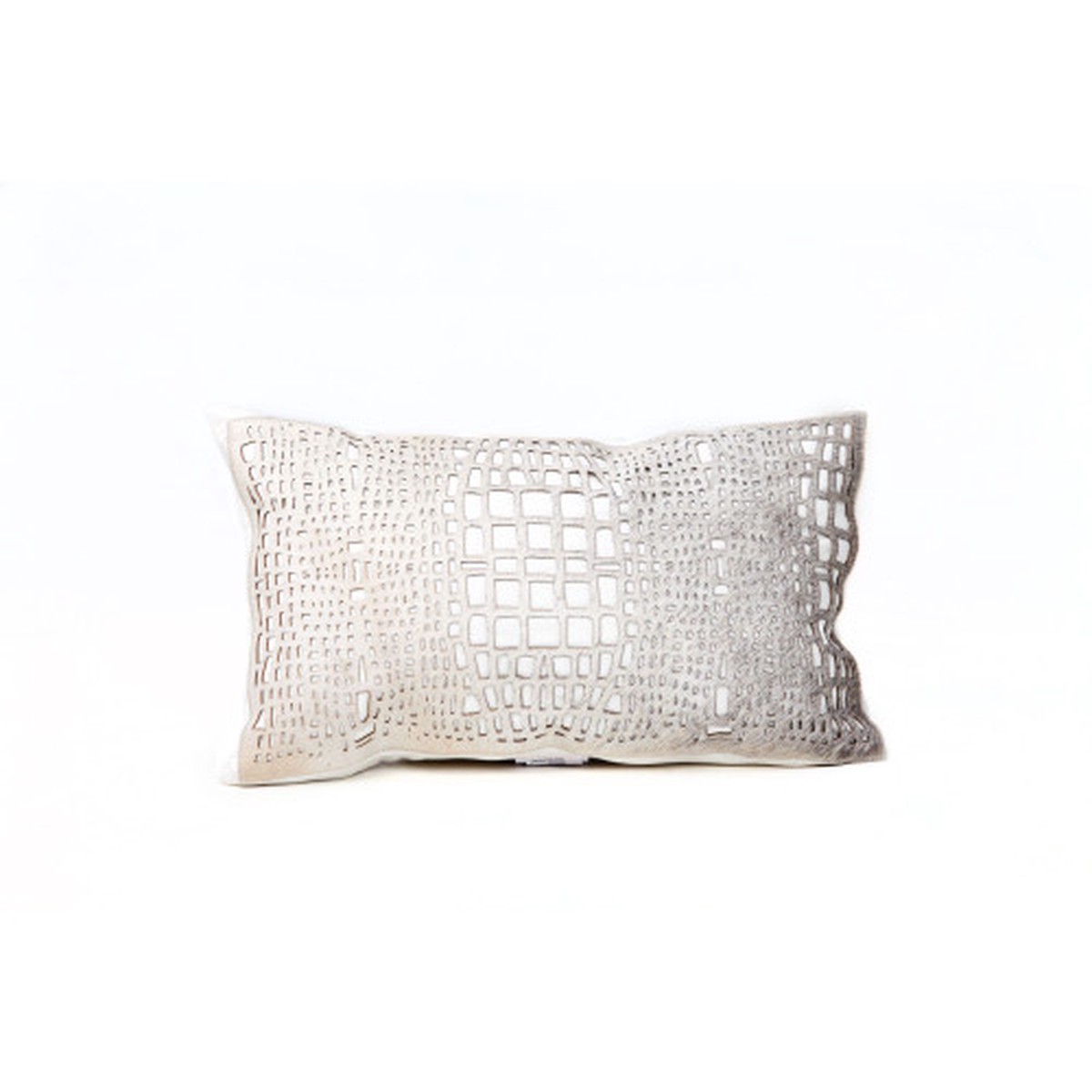20″ Beige and White Decorative Cushion – Feather and Down Filler