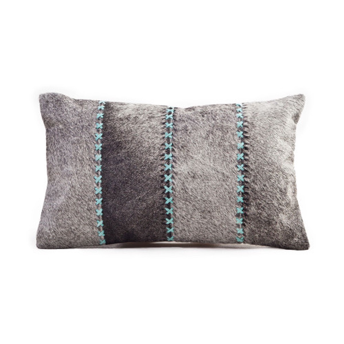 20″ Blue and Black Decorative Cushion – Feather and Down Filler