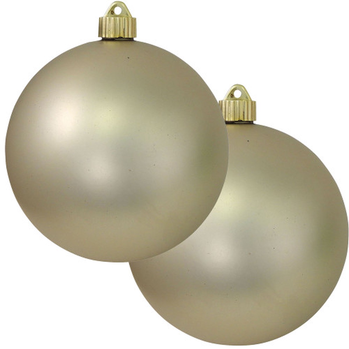 2ct Buff Velvet Shatterproof Christmas Ball Ornaments 6″ (150mm)